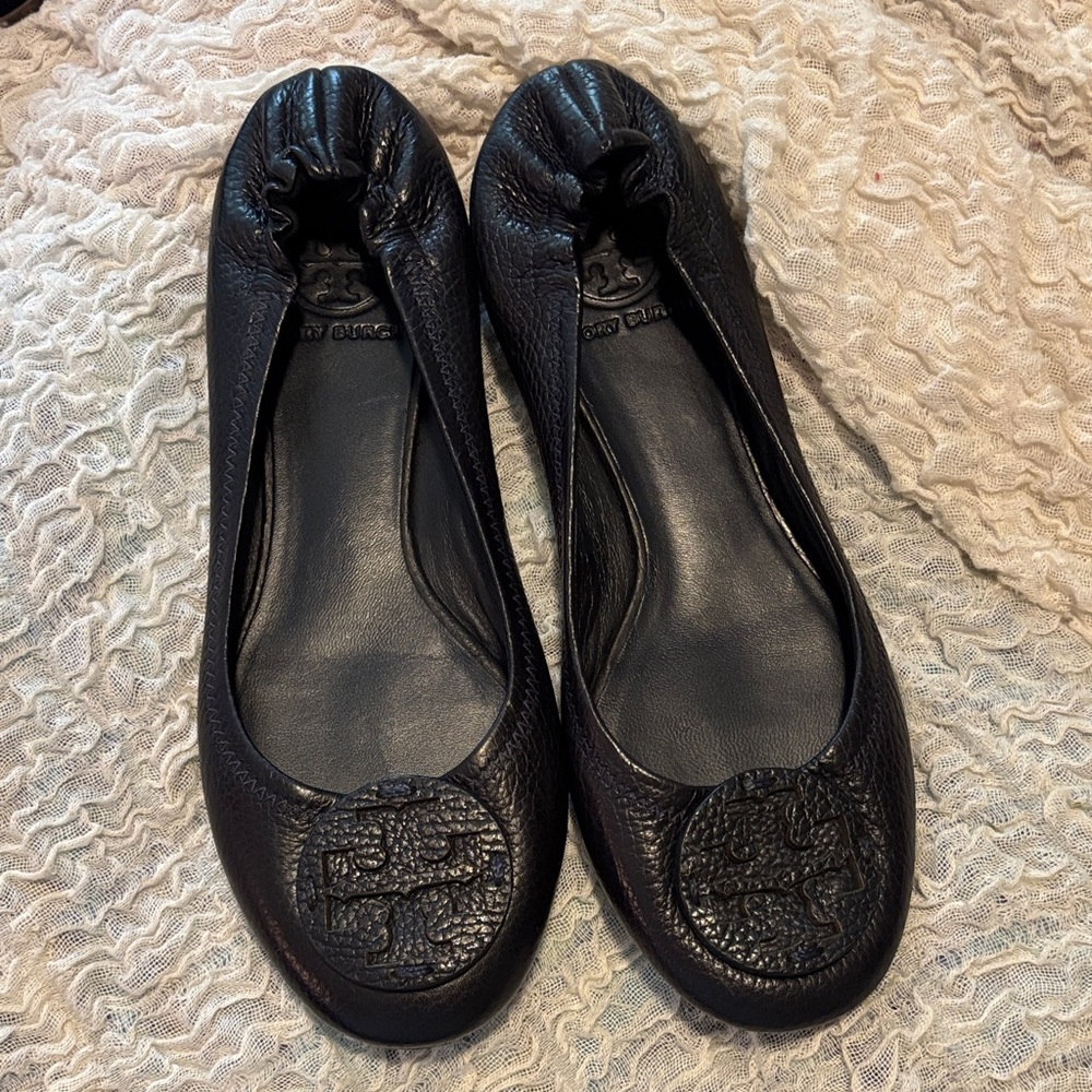 Tory Burch Black Leather Flats